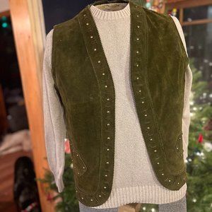 Leather Brass Studded Vest